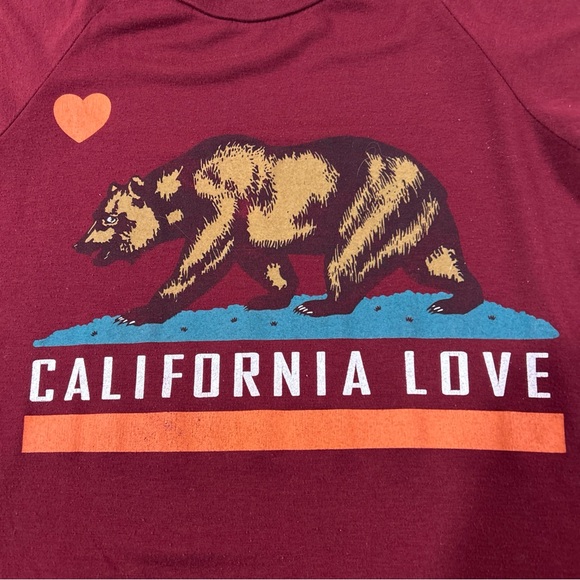 California Love T-Shirt Top Shirt Women’s Casual High Low Hem Bear Retro No Tag - Picture 4 of 10